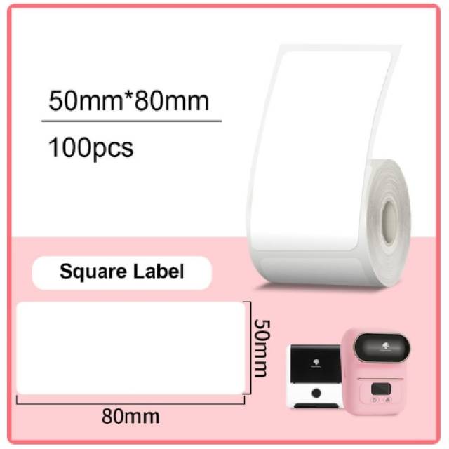 Etiqueta Blanca Rectangular 50mm x 80mm para impresora M110