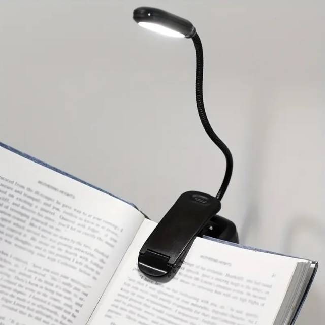 Luz LED para lectura de libros con clip sujetador