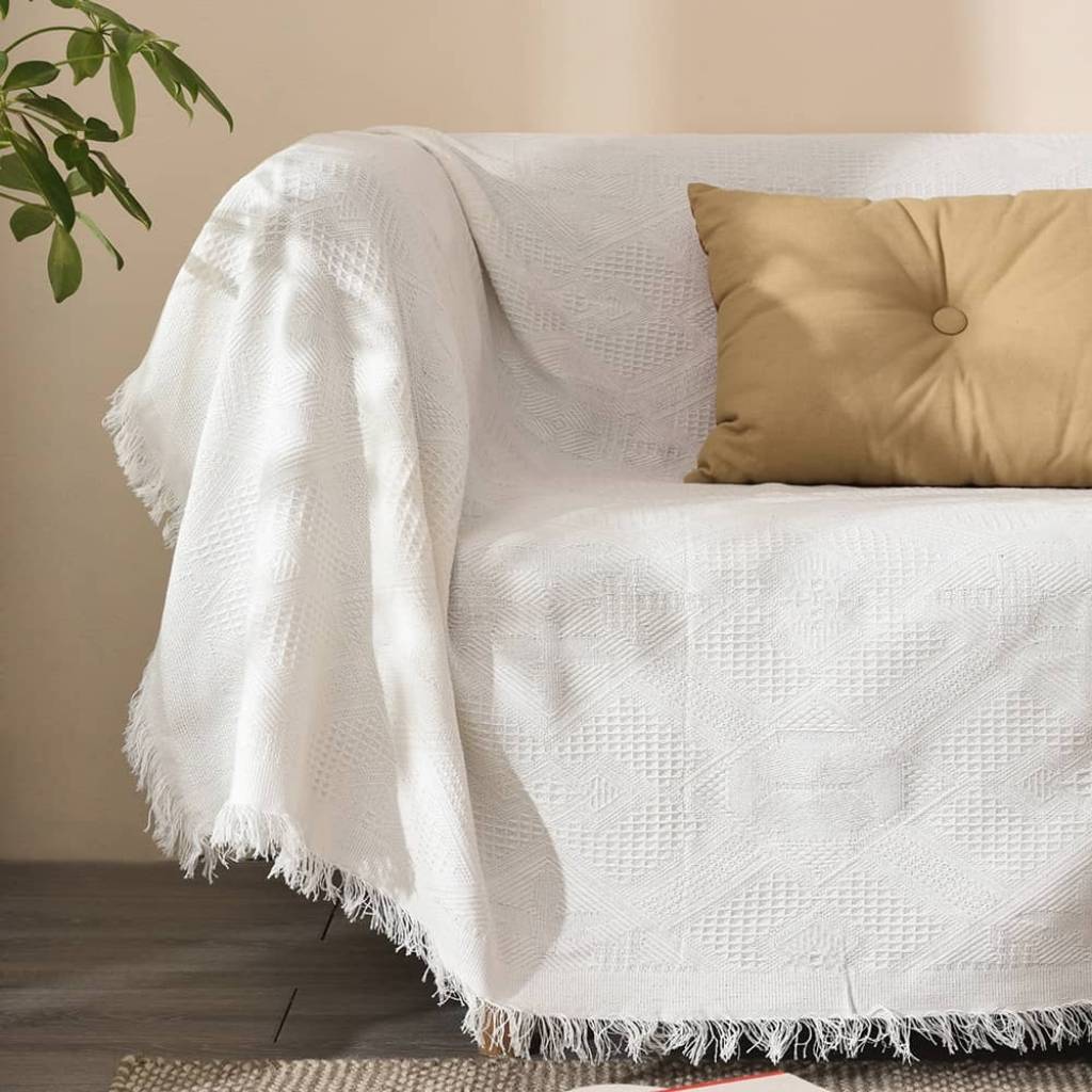 Manta para cama imitación piel KAPLAN - 230x250cm + (2) 50x75cm - Natural  Color NATURAL Tamaño Cama 135 (230x250cm) + 2 Fundas de Cojín (50x75cm)
