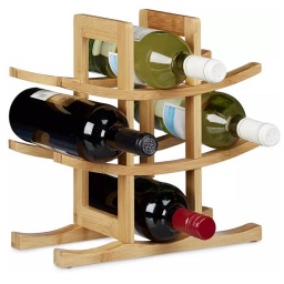 Vinera soporte 9 botellas de vino madera bambu